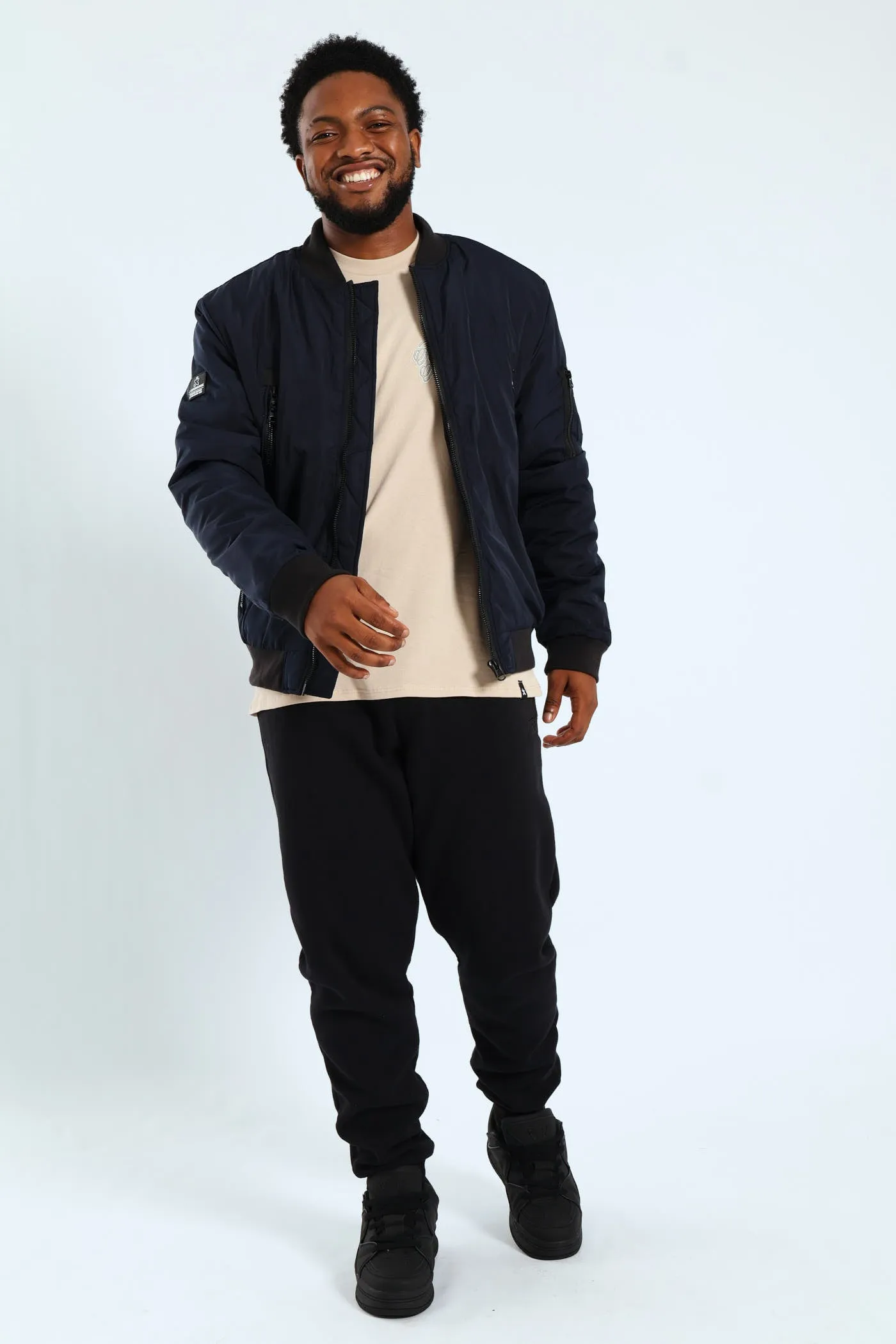 Longer Zip Bomber Jacket - Navy sold by Edgars product image thumbnail 3