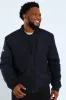 Longer Zip Bomber Jacket - Navy sold by Edgars