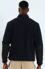 Polar Fleece Nylon Combo Zip Through Jacket - Navy/Black sold by Edgars
