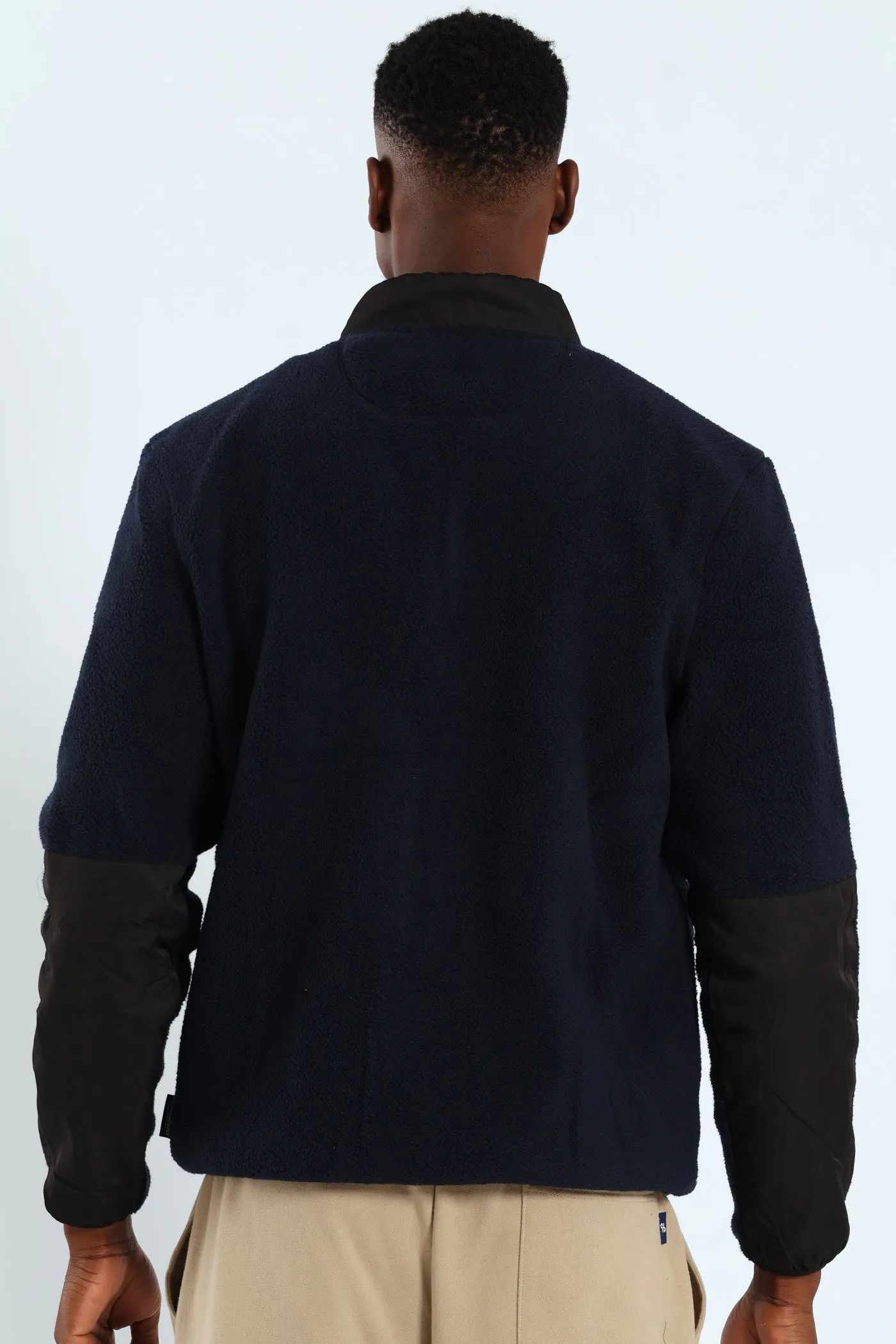 Polar Fleece Nylon Combo Zip Through Jacket - Navy/Black sold by Edgars product image thumbnail 5