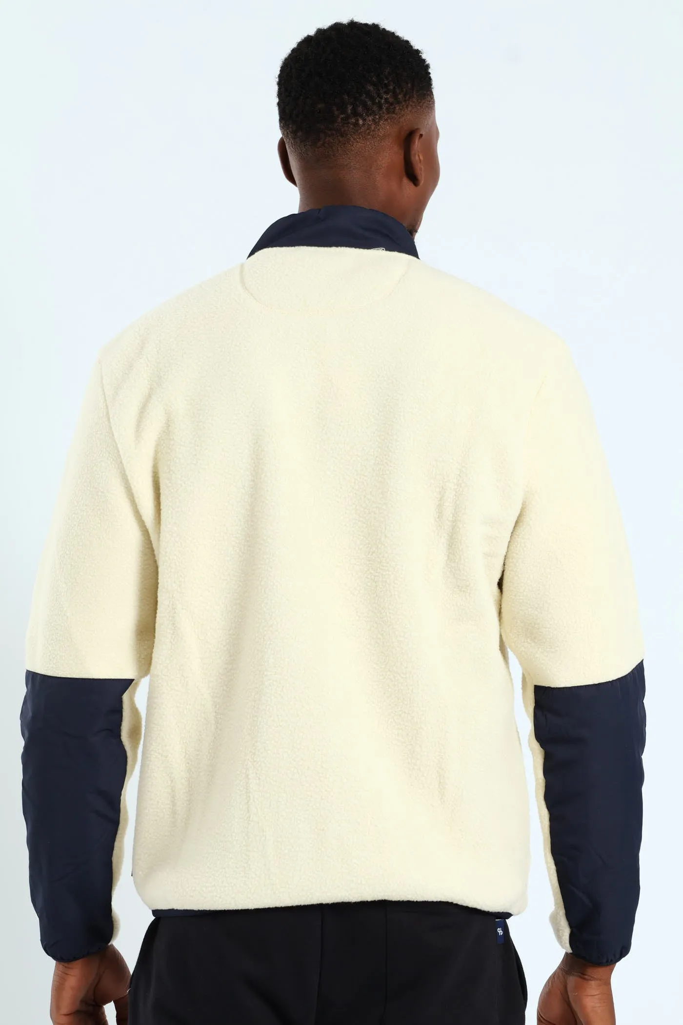 Polar Fleece Nylon Combo Zip Through Jacket - Light Stone/Navy sold by Edgars product image thumbnail 2