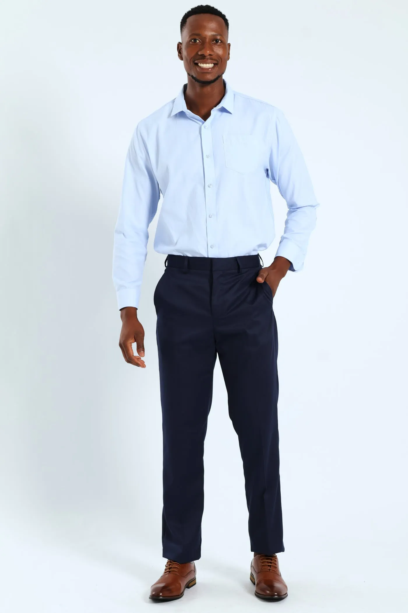 Melange Effect Textured Shirt - Light Blue sold by Edgars