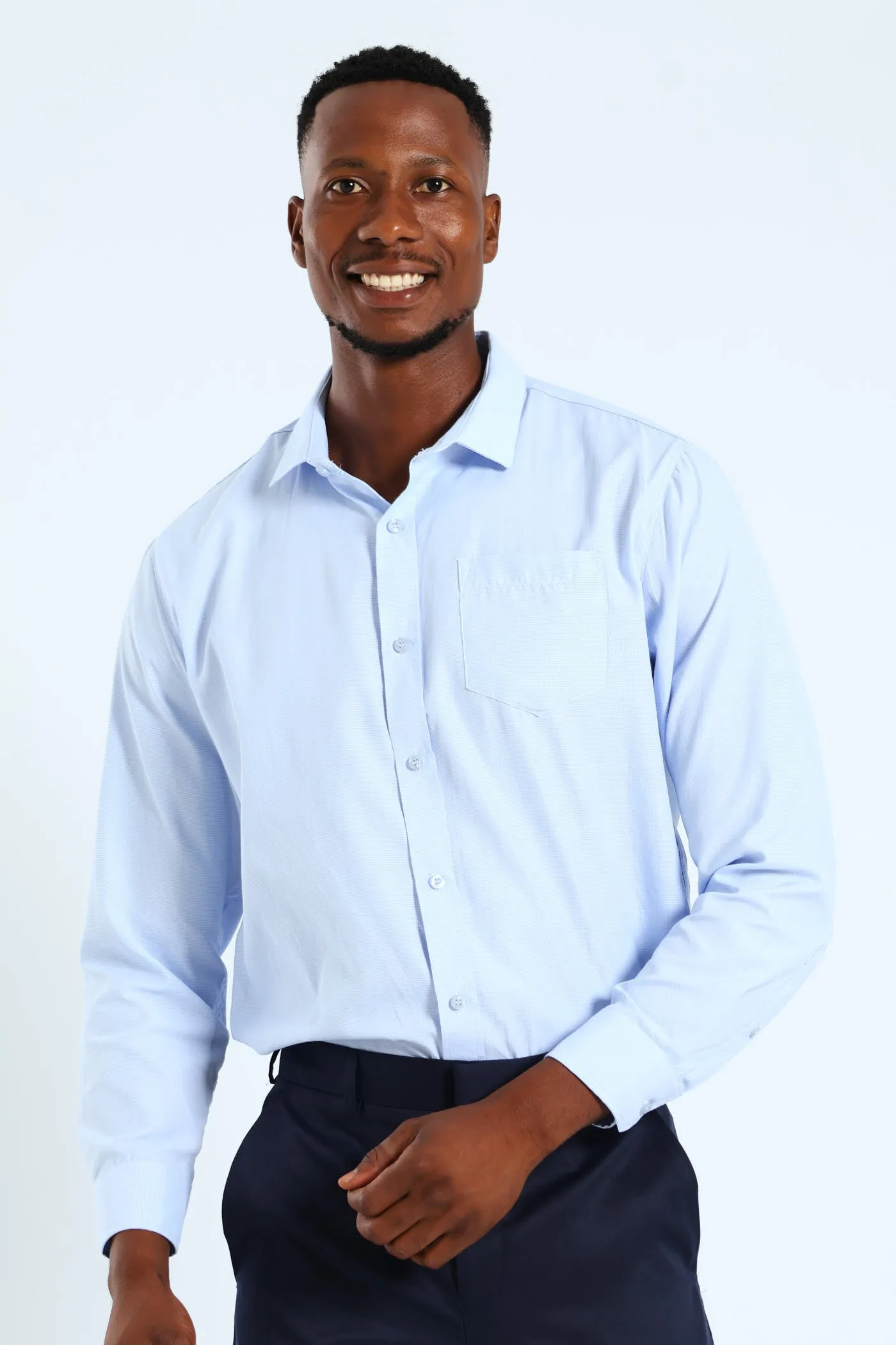 Melange Effect Textured Shirt - Light Blue sold by Edgars product image thumbnail 5