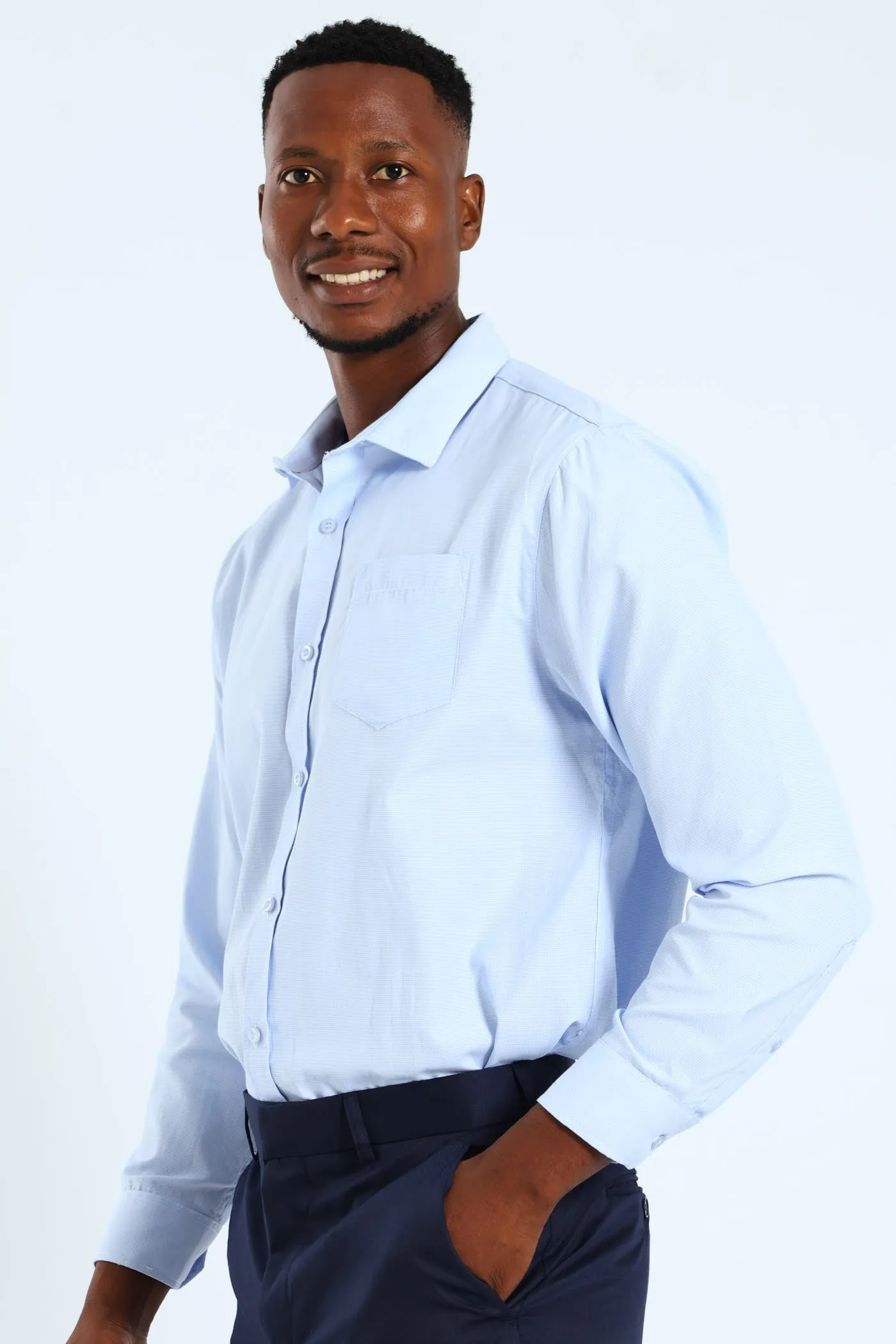 Melange Effect Textured Shirt - Light Blue sold by Edgars product image thumbnail 4