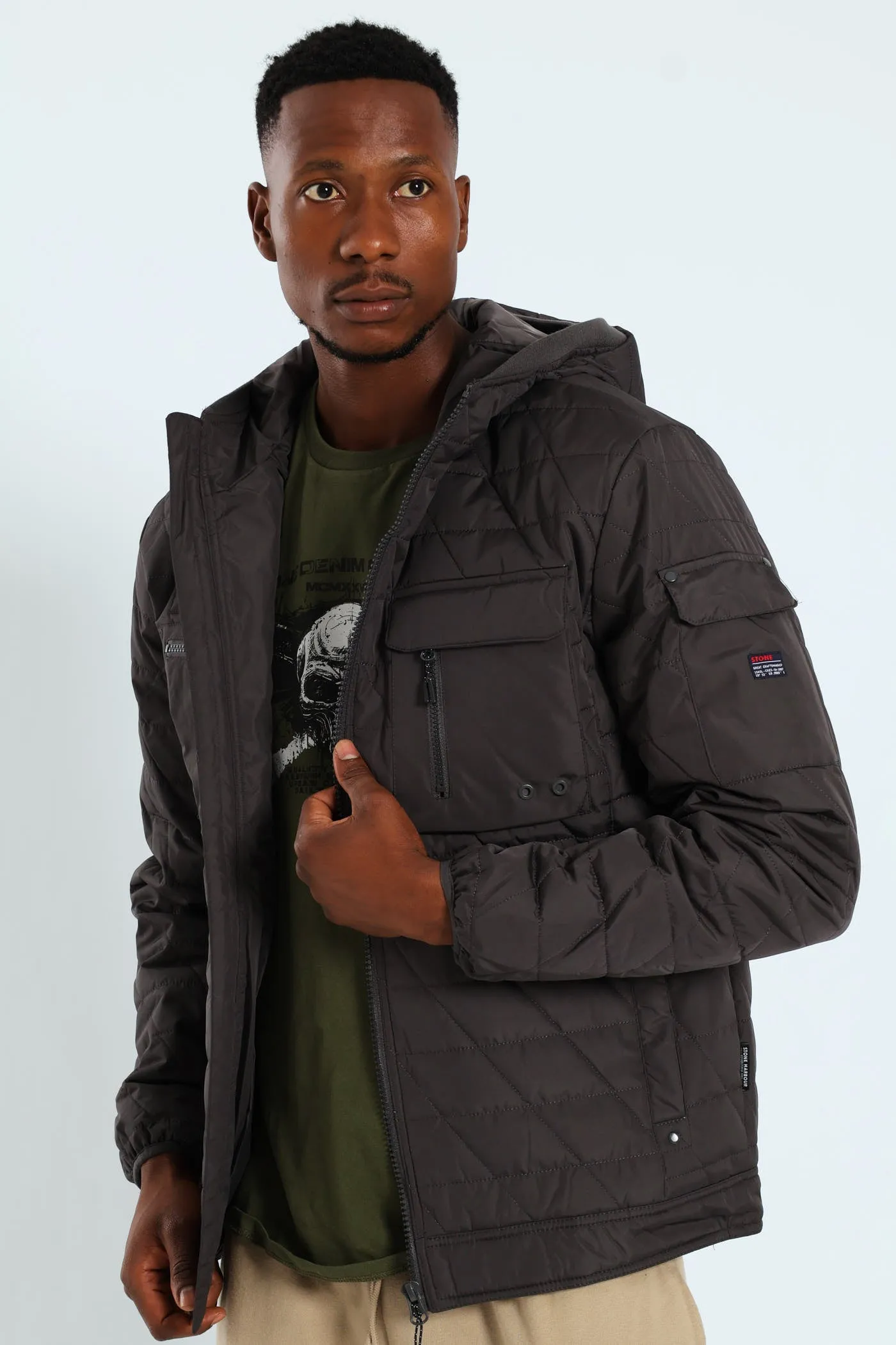 Charcoal Quilted Utility Jacket - Charcoal sold by Edgars product image thumbnail 4
