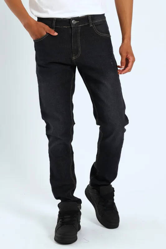Slim Basic Denim Jean - Blue/Black sold by Edgars