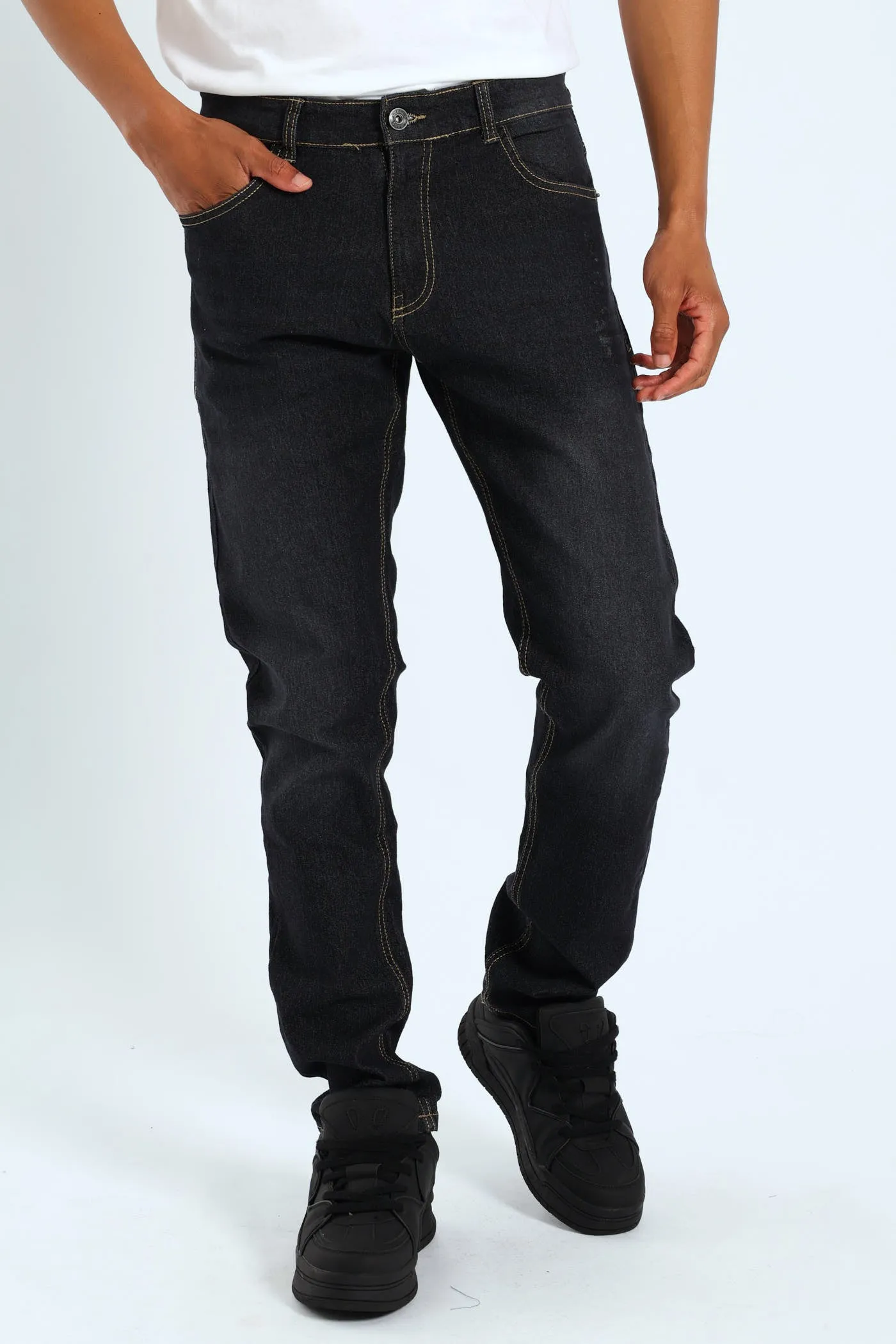 Slim Basic Denim Jean - Blue/Black sold by Edgars