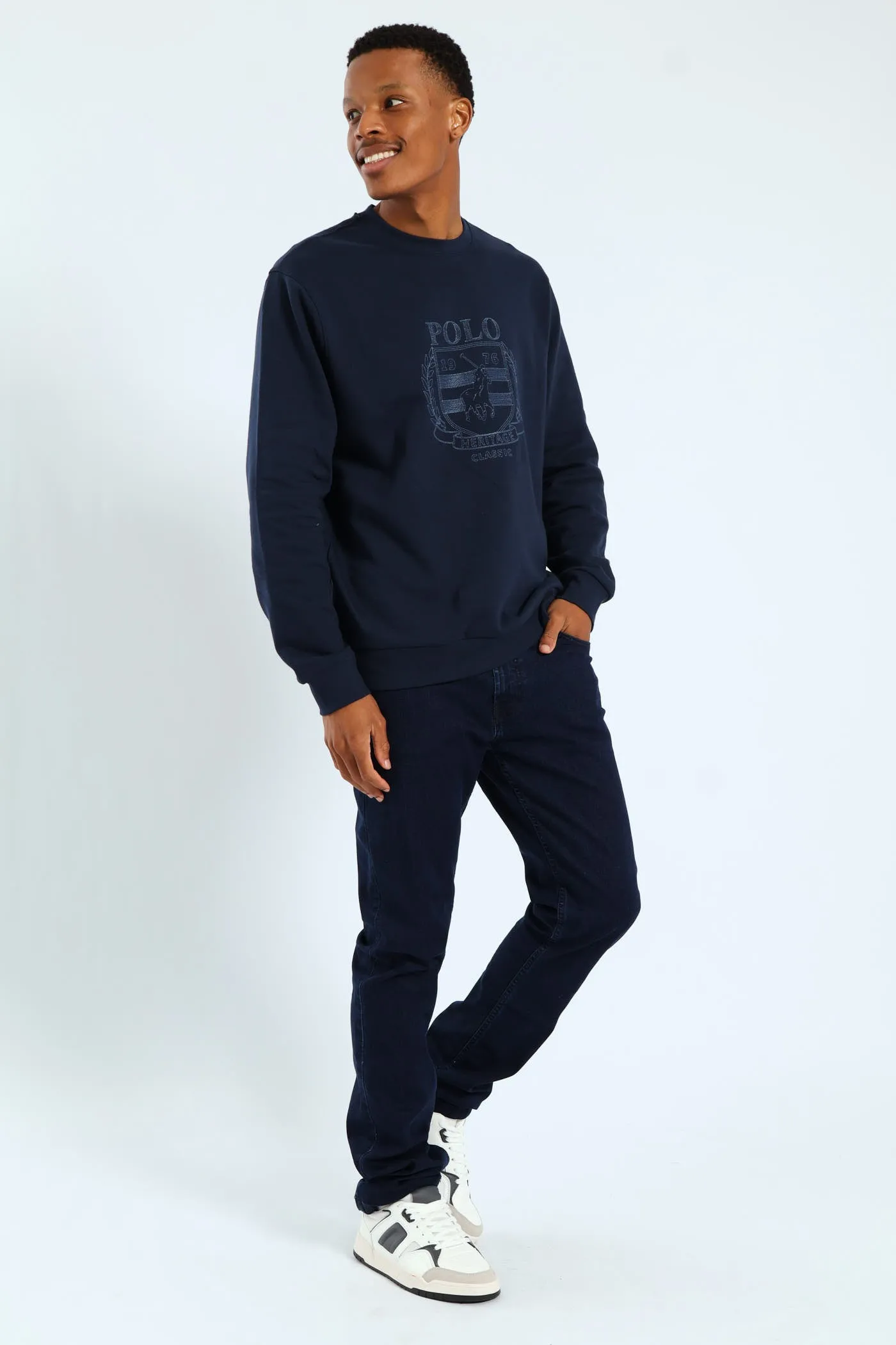 Miles Embroidered Sweater - Navy sold by Edgars product image thumbnail 2