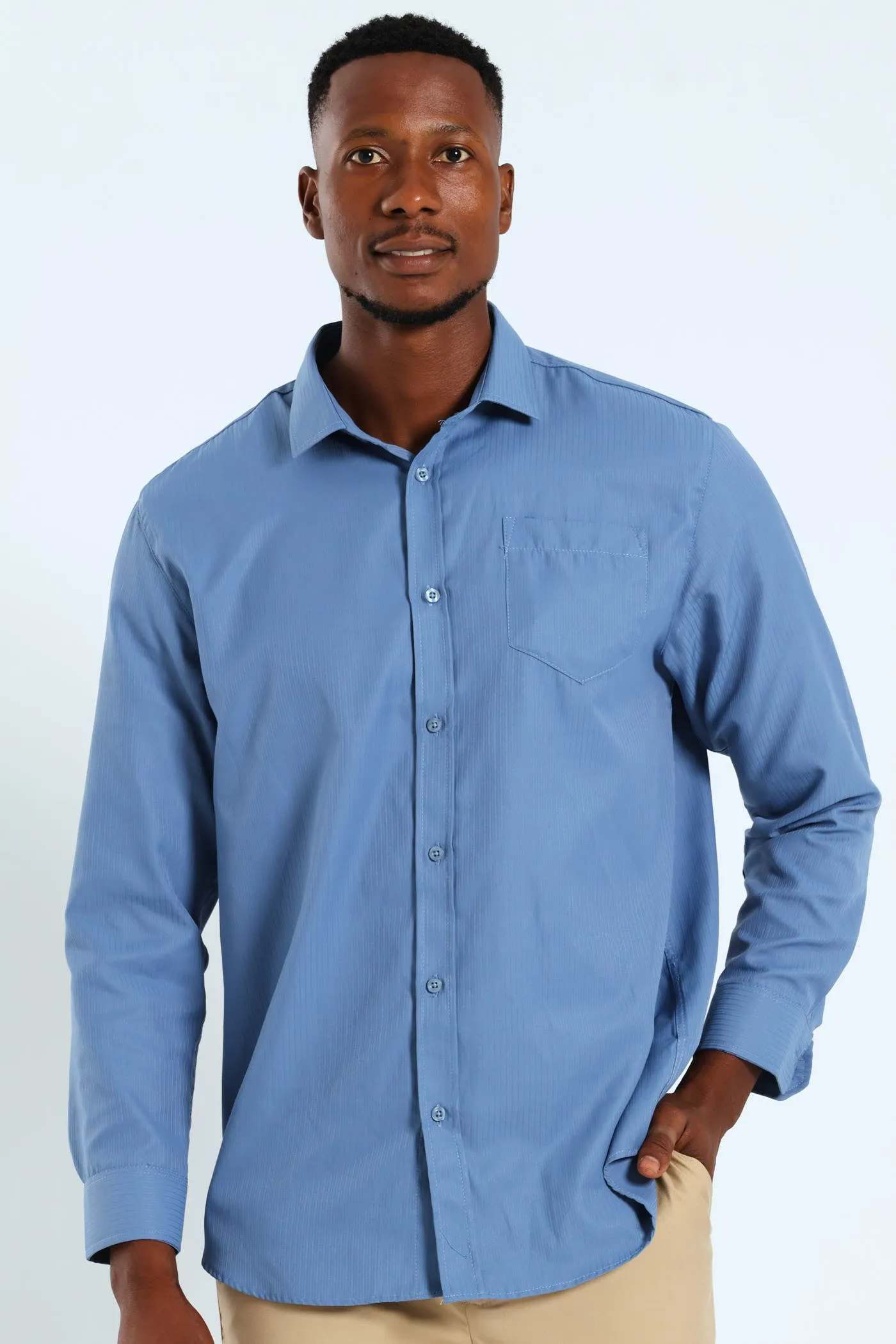 Summer Dobby Shirt - Airforce sold by Edgars product image thumbnail 3