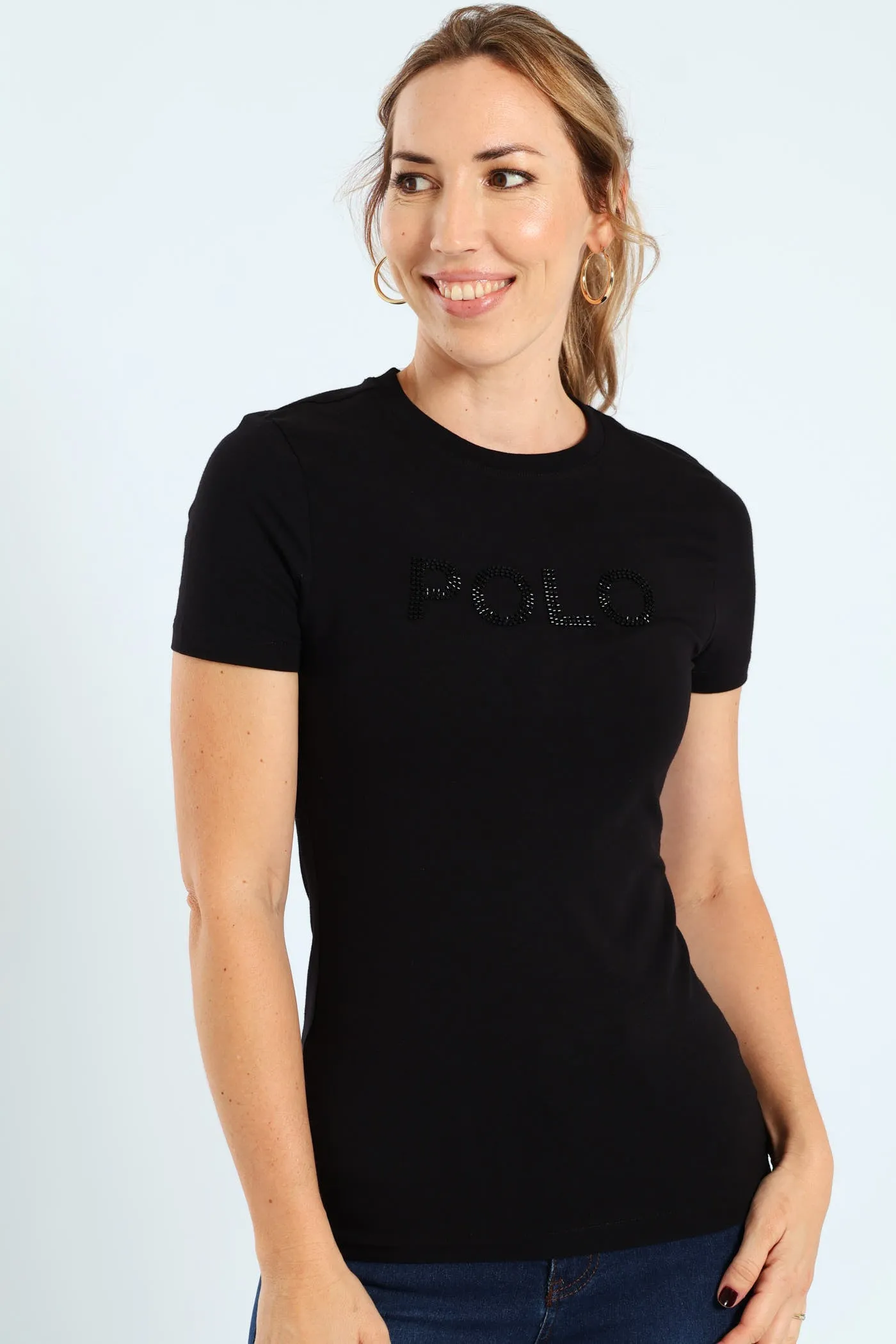 Lily Beaded Tee - Black sold by Edgars