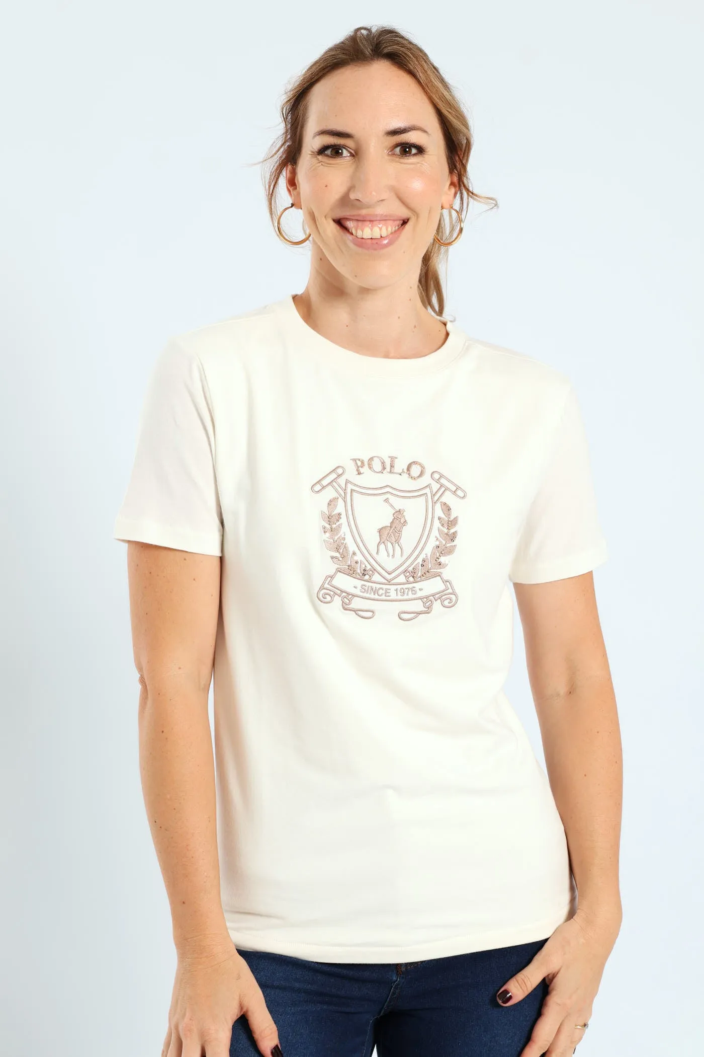 Casey Crest T-Shirt - Off White sold by Edgars