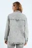Curved Hem Stretch Denim Shacket - Salty Grey sold by Edgars 