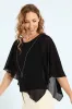 Chiffon Overlay Blouse - Black sold by Edgars