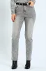 Hi-Rise Belted Straight Leg Denim - Salty Grey sold by Edgars 
