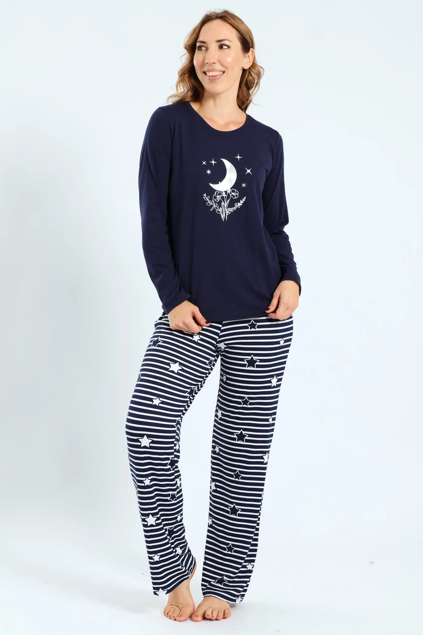 Flower Moon Basic Screen Tee - Navy sold by Edgars product image thumbnail 4