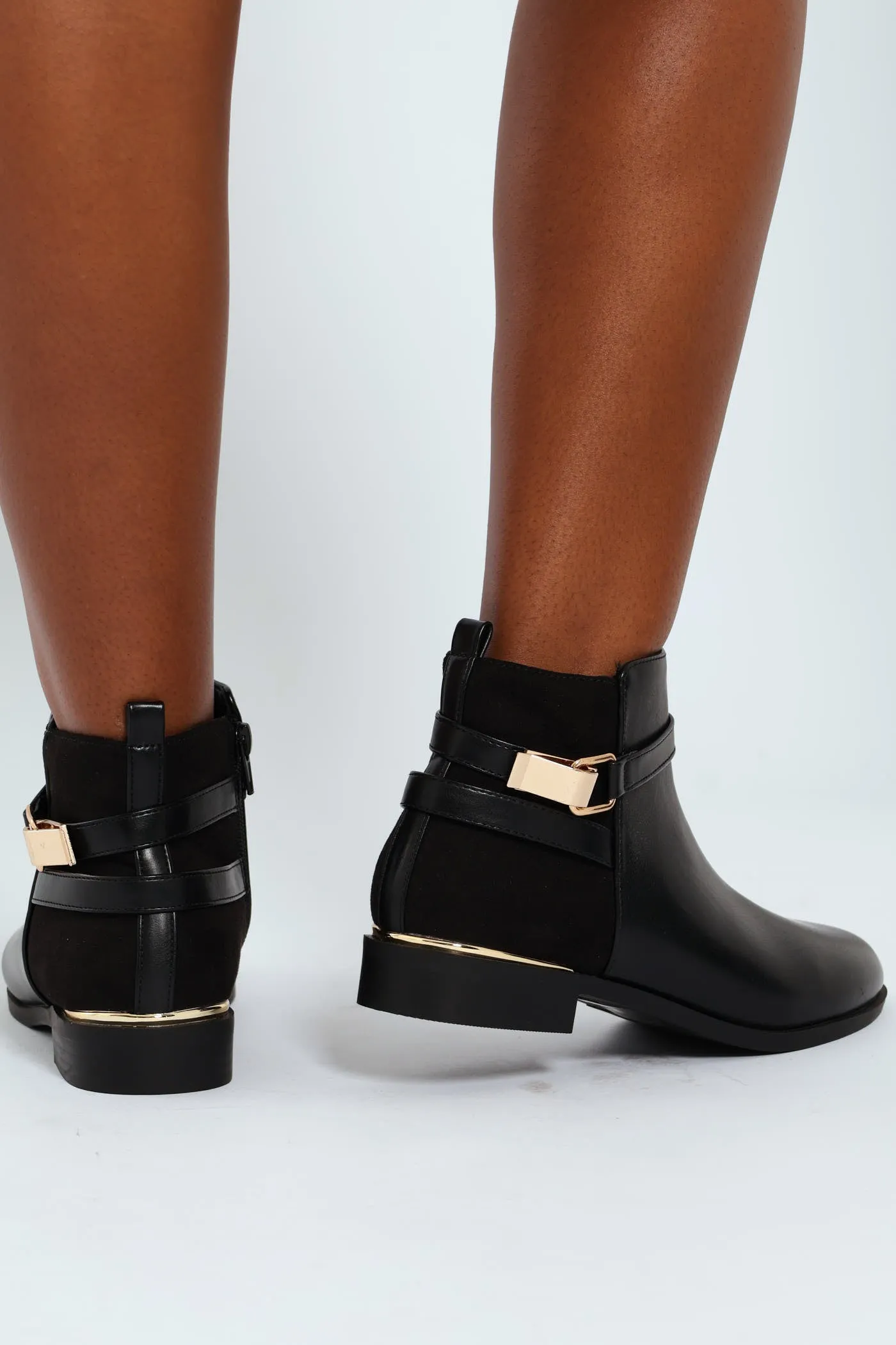 Smart Flat Chelsea Boot With Gold Buckle Trim - Black sold by Edgars product image thumbnail 3