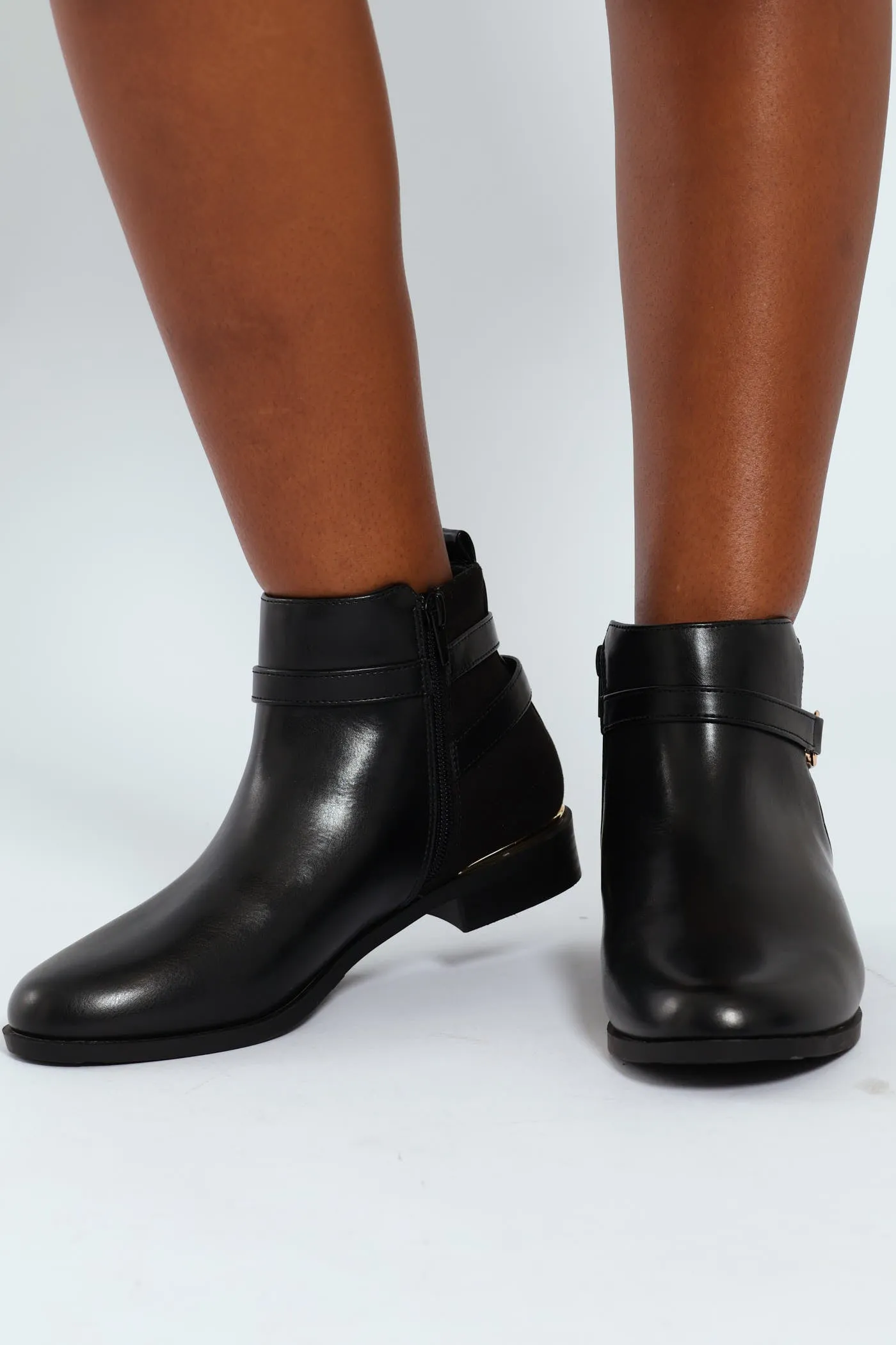 Smart Flat Chelsea Boot With Gold Buckle Trim - Black sold by Edgars product image thumbnail 4