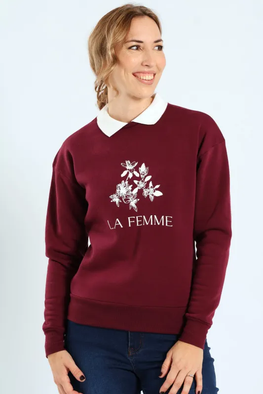 Twofer Active Top With Screen Print - Wine sold by Edgars 