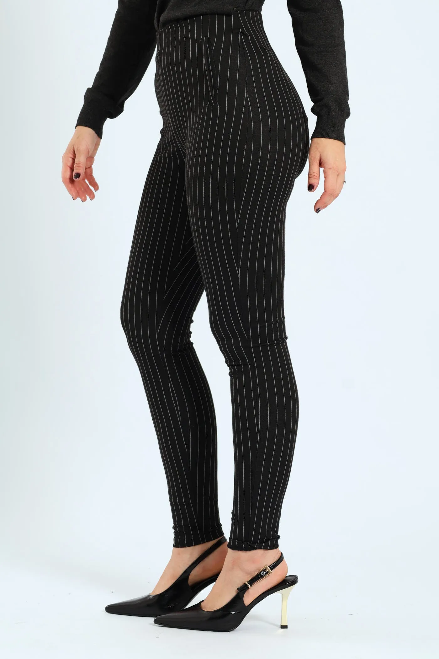Pinstripe Ponte Skinny Pants - Black/Grey sold by Edgars product image thumbnail 2