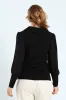 V-Neck Collared Knitwear Combo Blouse - Black sold by Edgars
