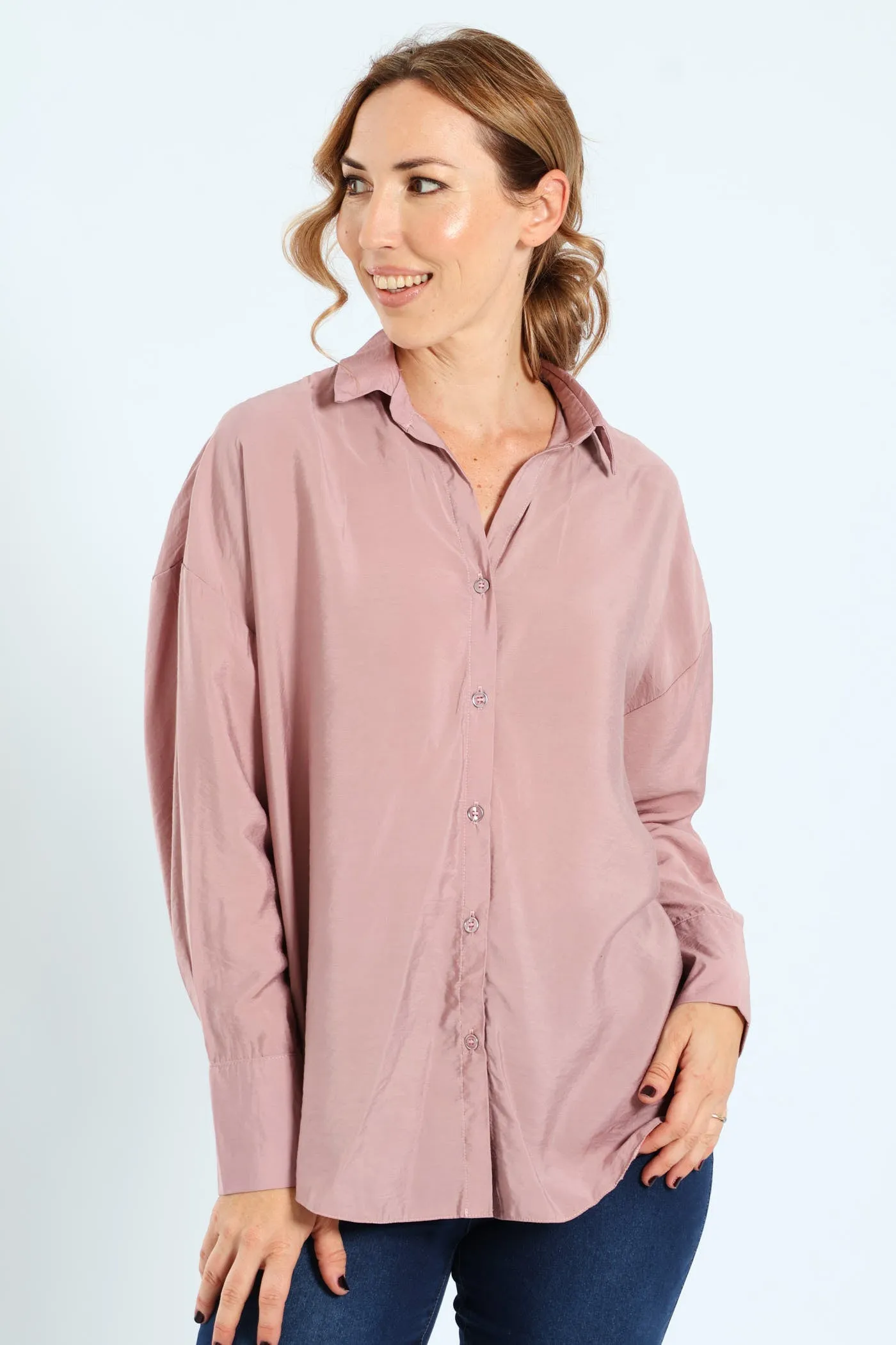 Peach Finish Relaxed Shirt With Cuff Detail - Mauve sold by Edgars