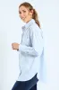 Long Sleeve Oversized Stripe Poplin Shirt - White/Blue sold by Edgars