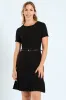Belted Pleated Frill Hem Work Dress sold by Edgars