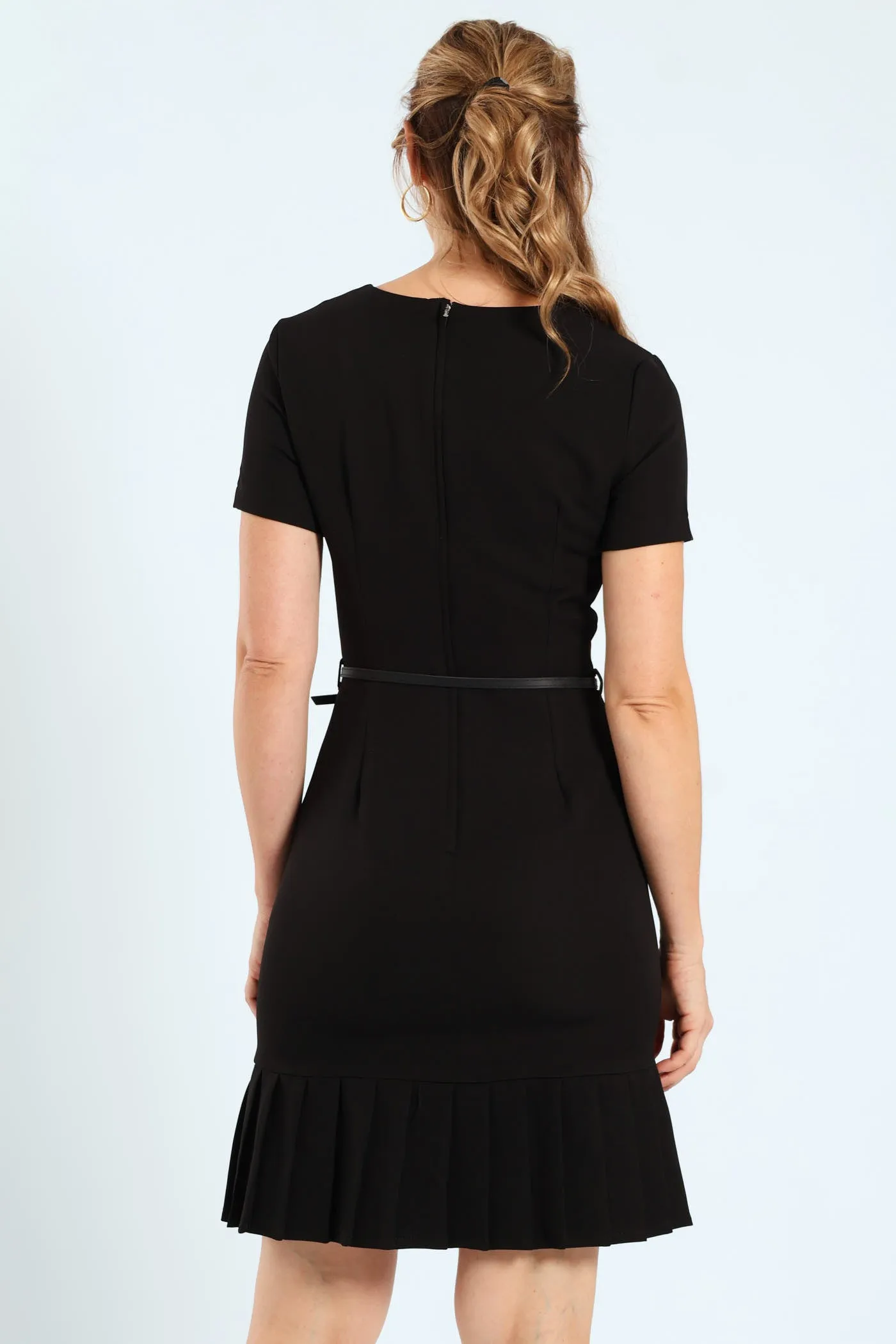Belted Pleated Frill Hem Work Dress sold by Edgars product image thumbnail 4