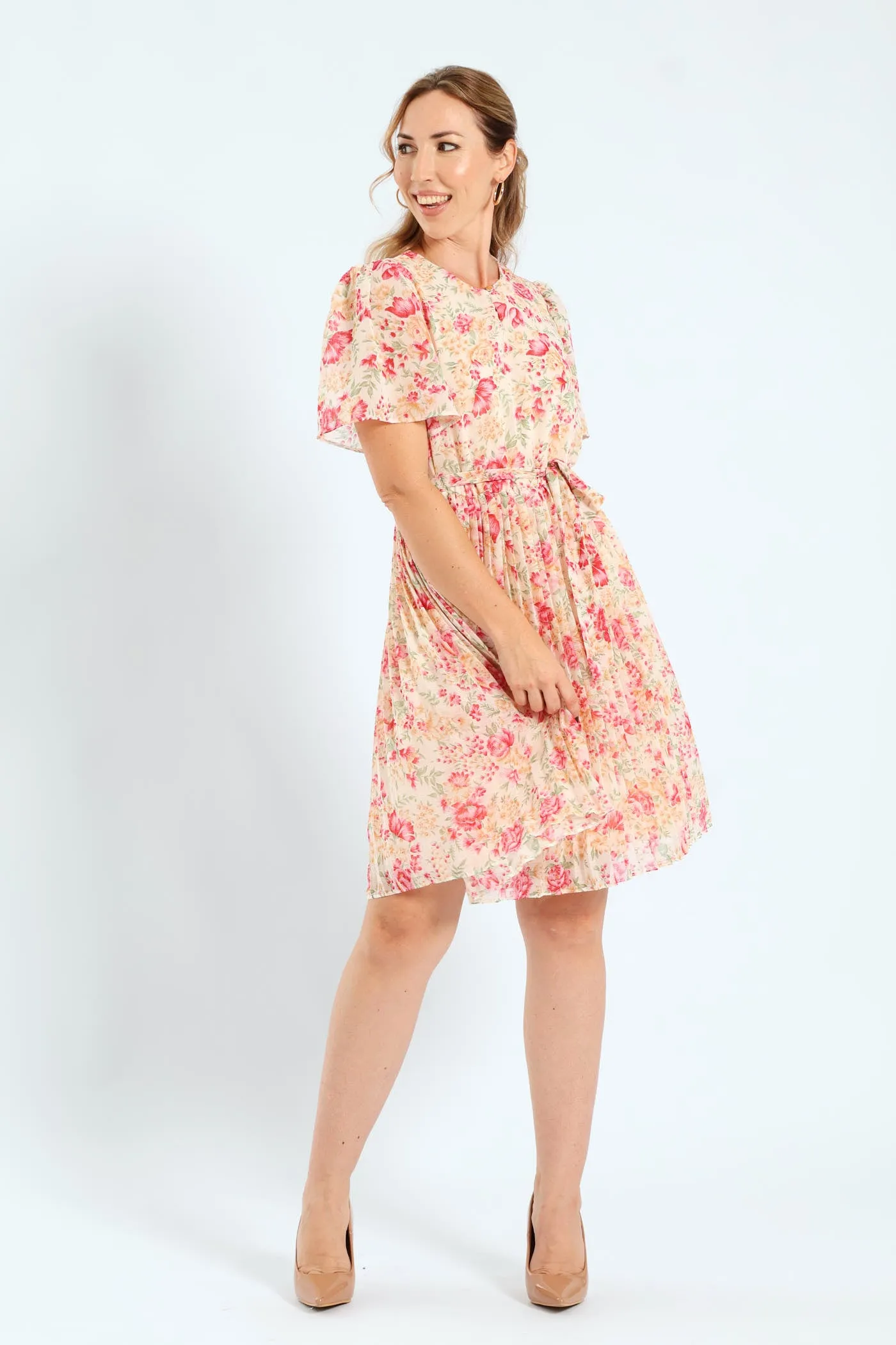 Pleated Keyhole Tea Dress sold by Edgars