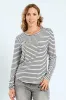 Stripe Pocket Crew Top - Black/Grey sold by Edgars