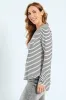Stripe Pocket Crew Top - Black/Grey sold by Edgars