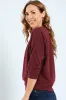 3/4 Sleeve Dolman Ribbed Top - Plum sold by Edgars
