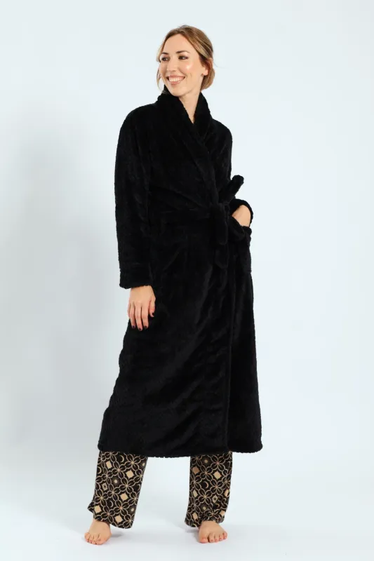 Waffle Textured Gown - Black sold by Edgars 