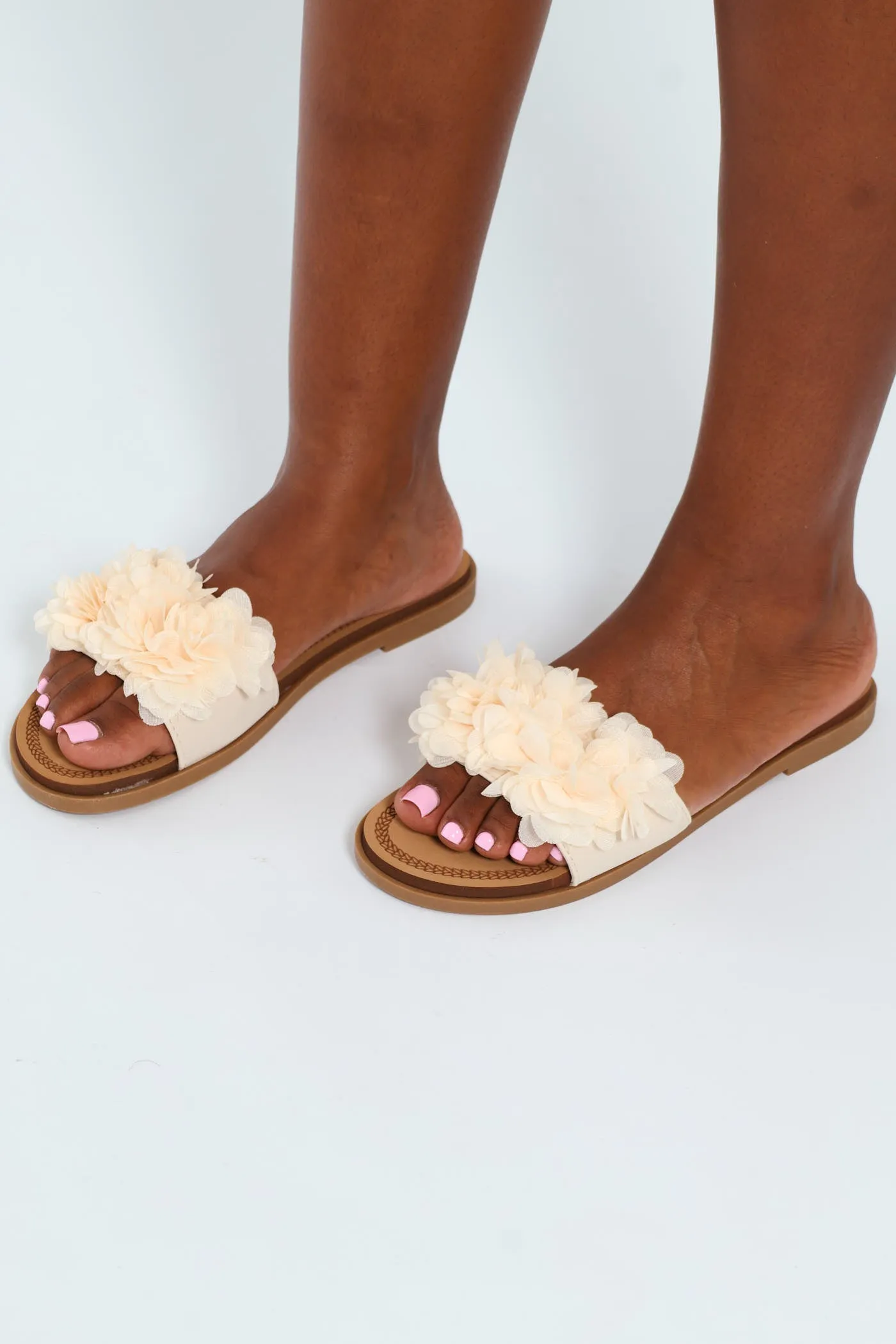 Floral Summer Sandal - Stone sold by Edgars