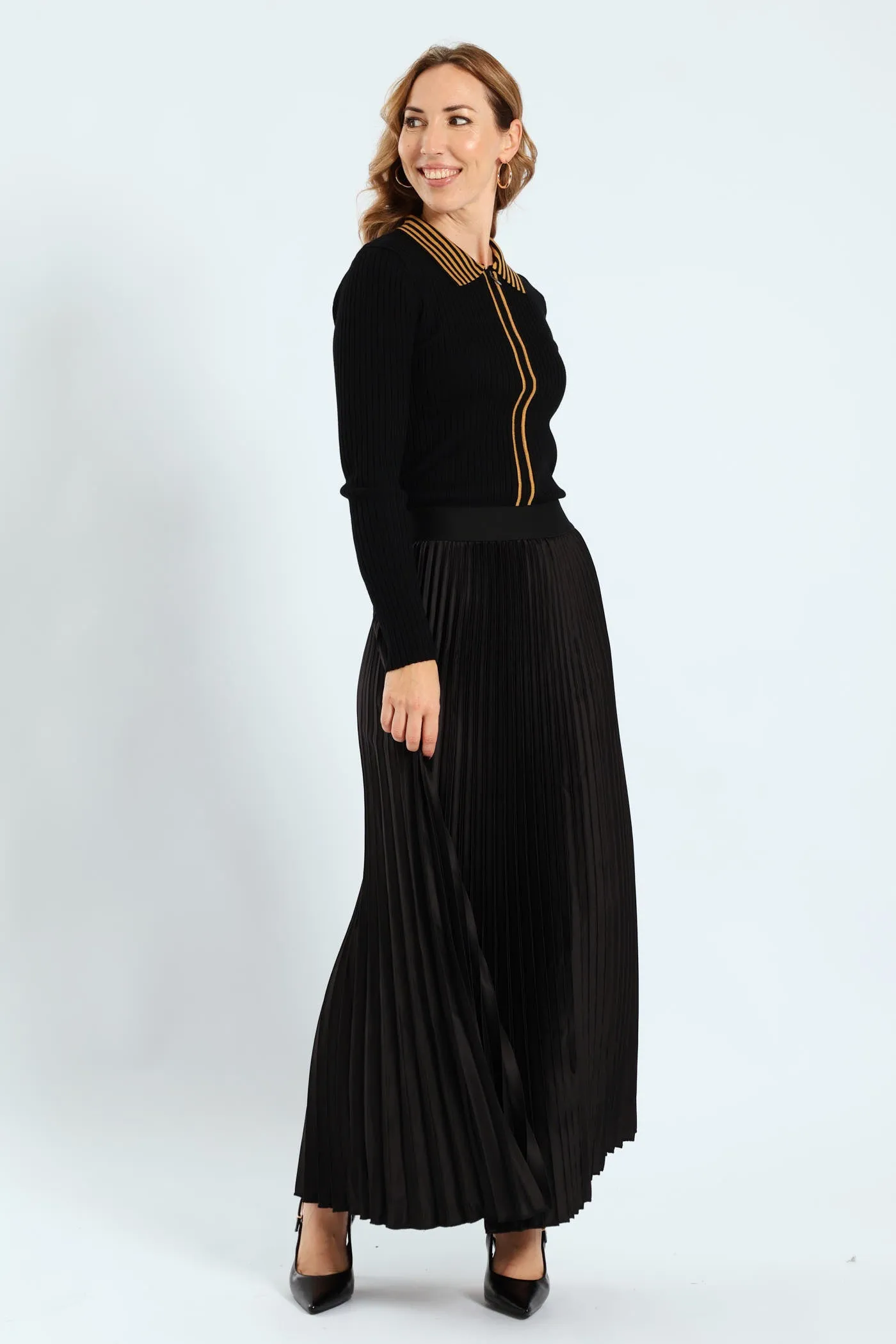 Pleated Satin Maxi Skirt - Black sold by Edgars product image thumbnail 2