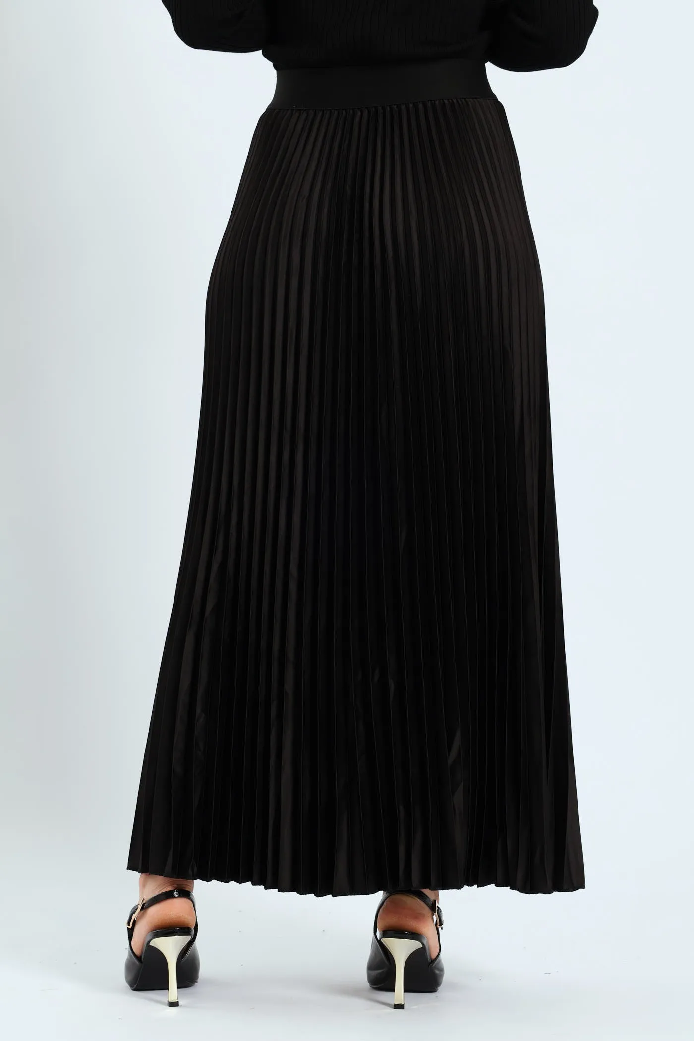 Pleated Satin Maxi Skirt - Black sold by Edgars product image thumbnail 4