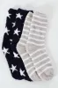 2 Pack Stars & Stripe Cosy Socks  - Navy sold by Edgars