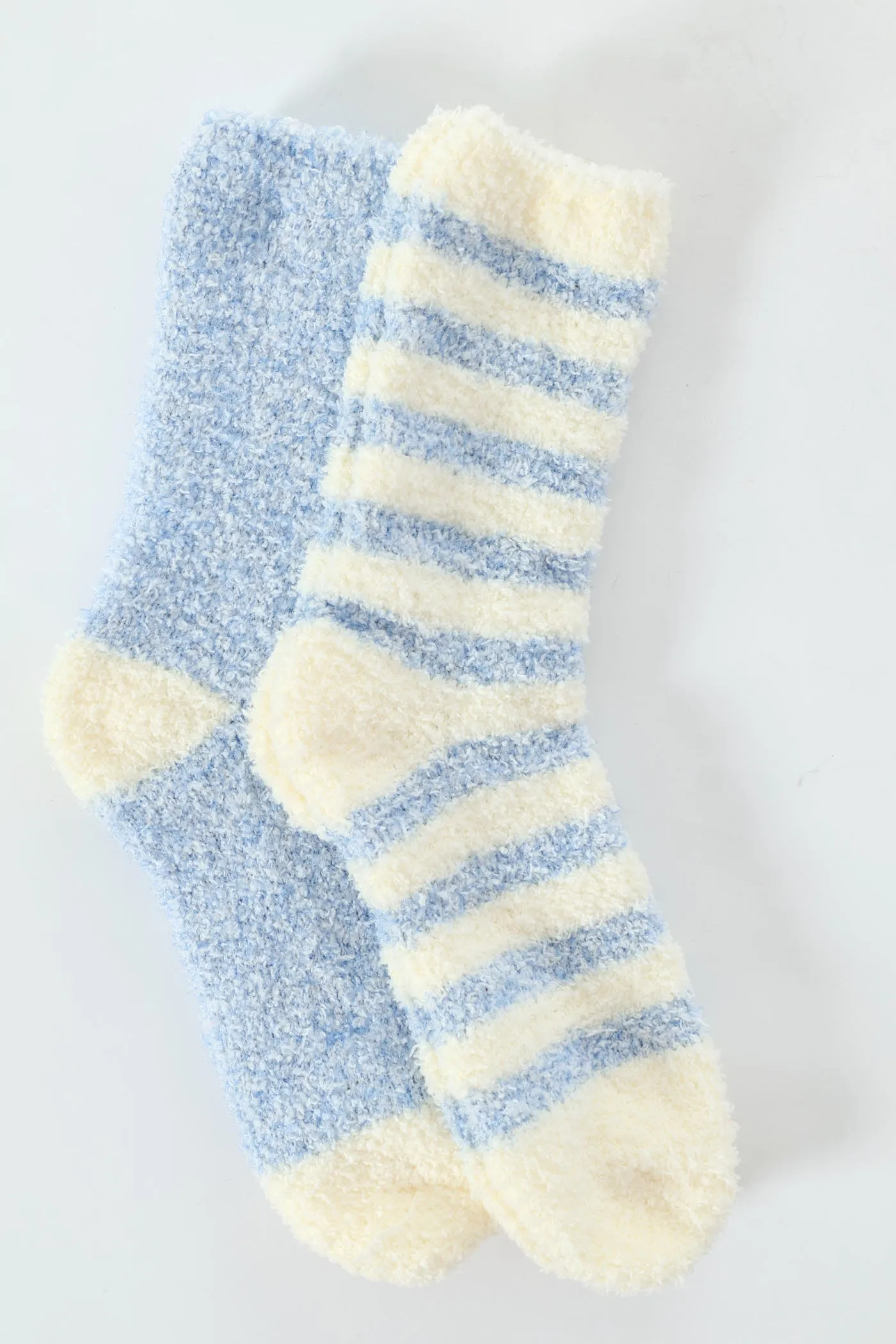 2 Pack Stripe Cosy Socks - Blue sold by Edgars