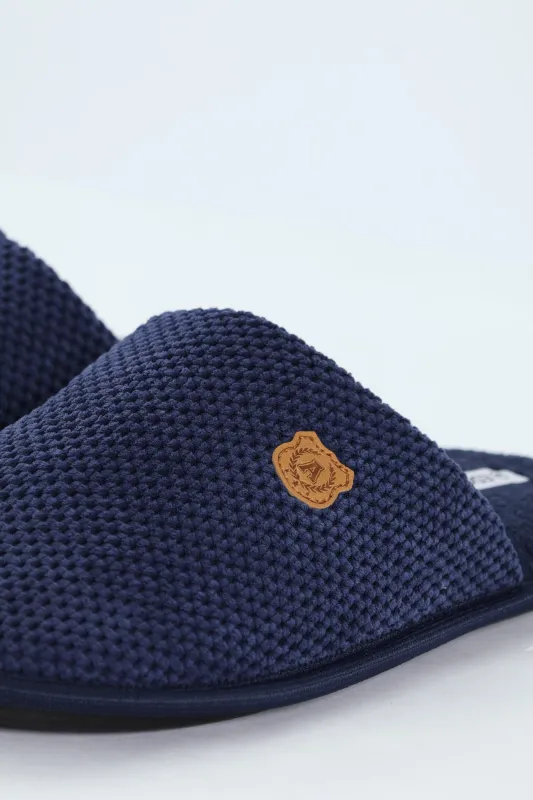 Weave Look Open Back Slipper - Navy sold by Edgars 