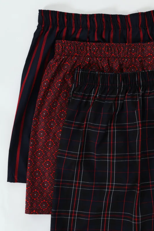 3 Pack Design Boxers - Red sold by Edgars