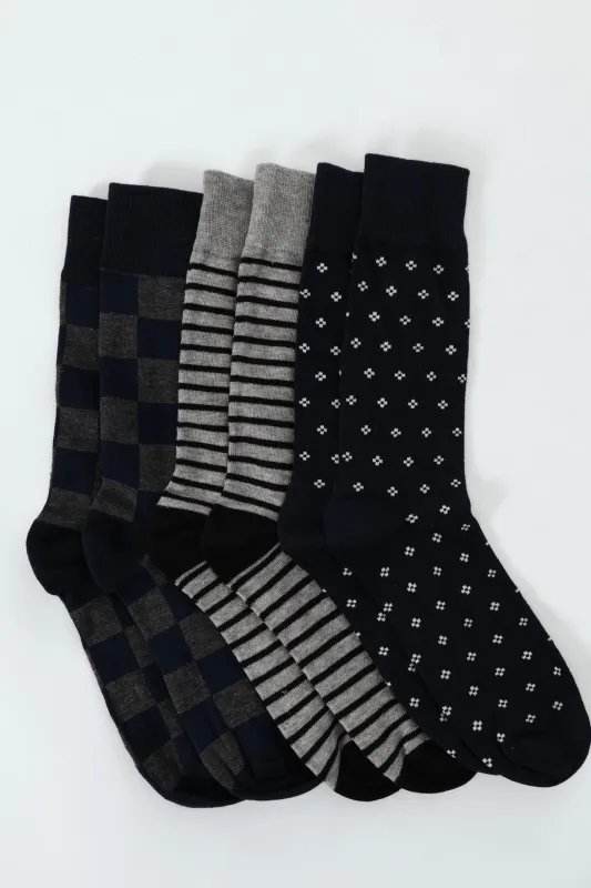 3 Pack Anklet Socks - Grey/Navy/Black sold by Edgars