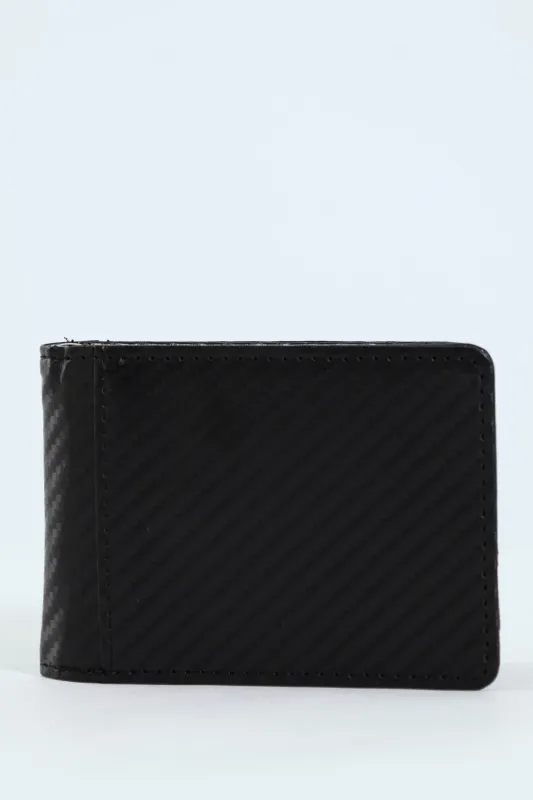 Clip Textured Carbon Fibre Wallet - Black sold by Edgars 