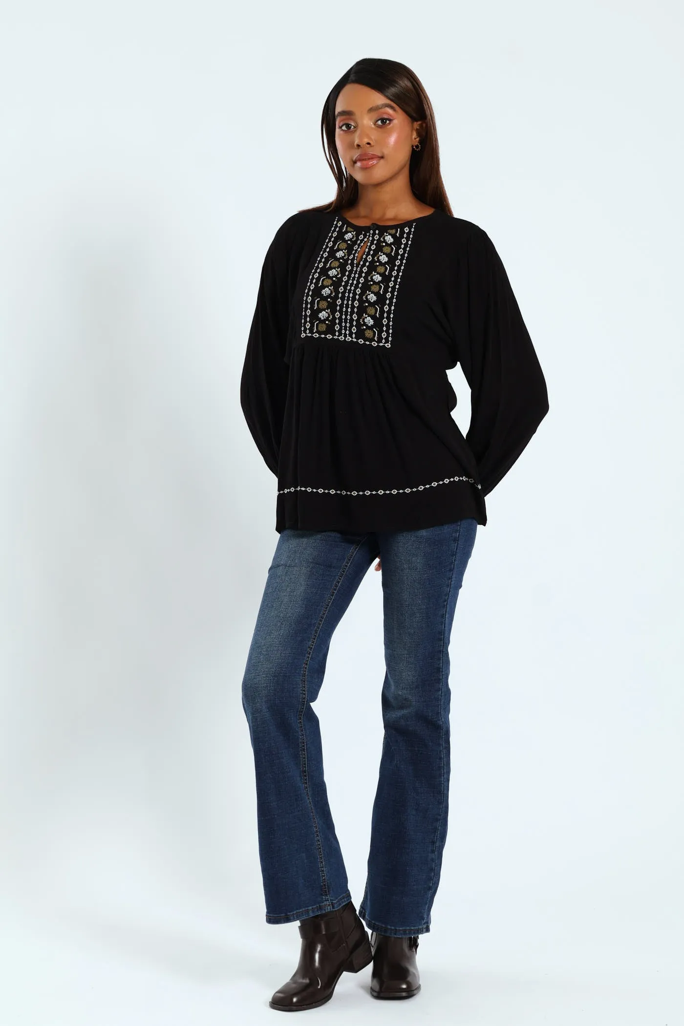 Embroidered Detail Boho Blouse - Black sold by Edgars product image thumbnail 4