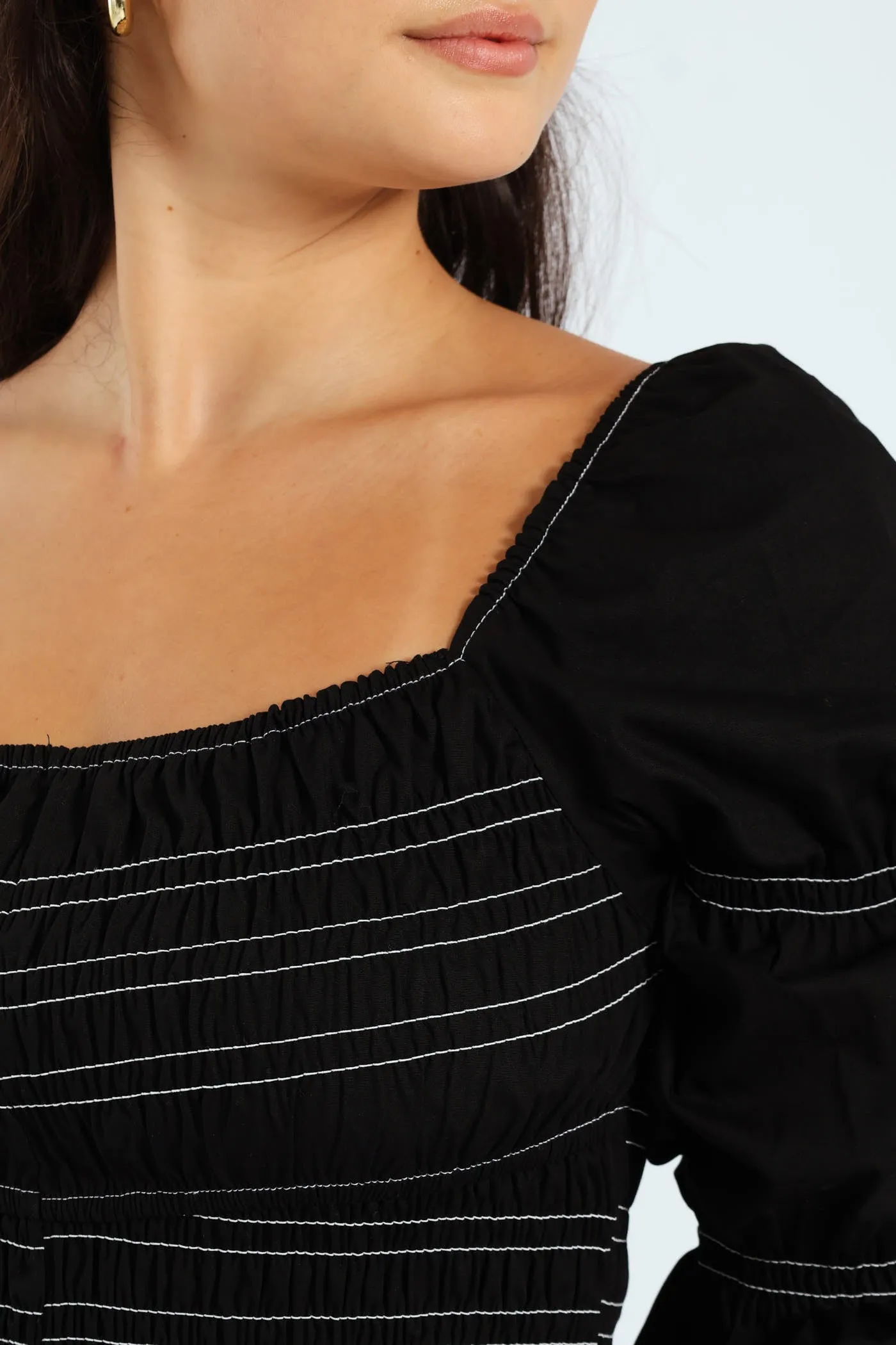 3/4 Center Stitch Smocked Mini Dress sold by Edgars product image thumbnail 2