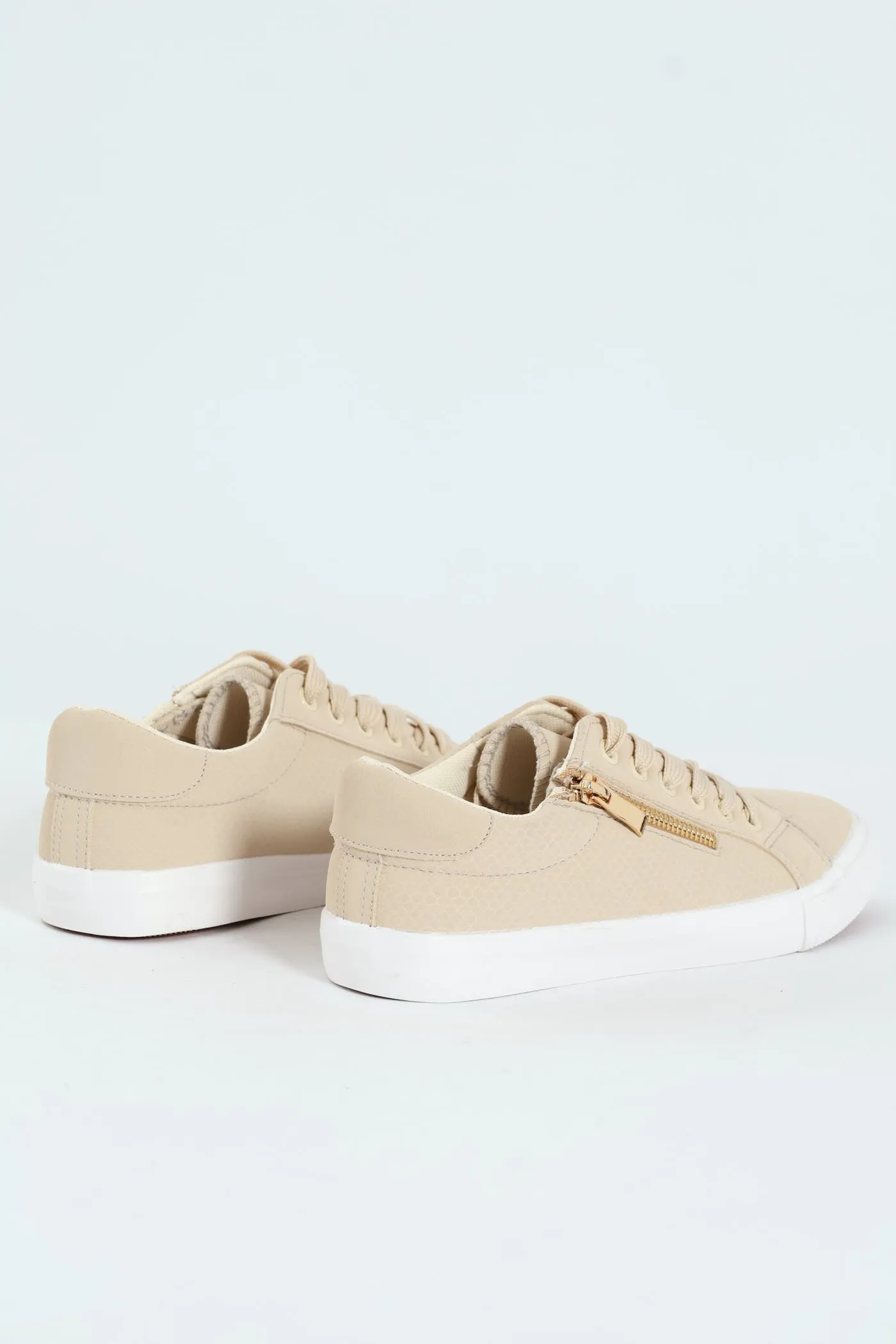 Lace Up Textured Sneaker With Zip - Stone sold by Edgars product image thumbnail 5
