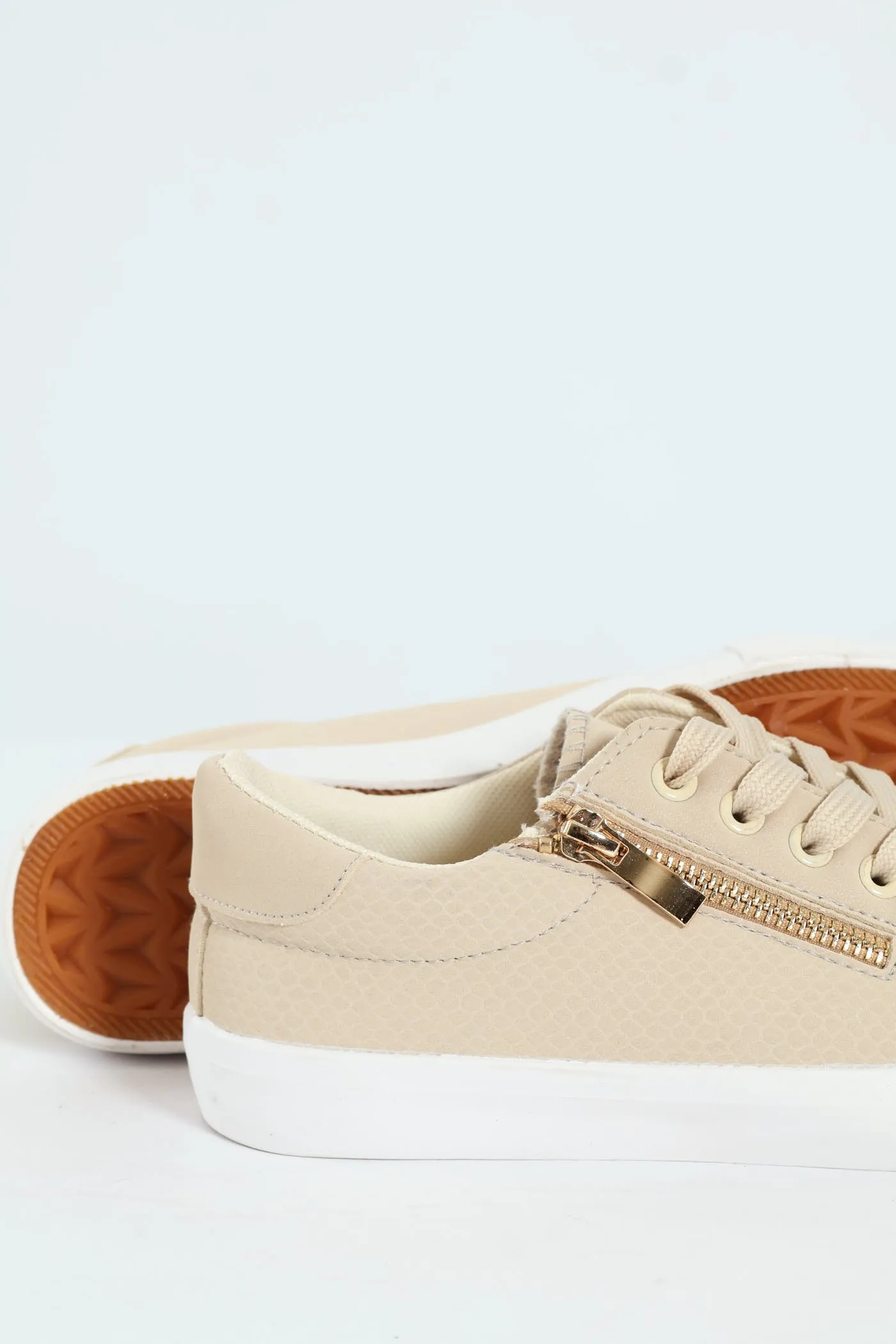 Lace Up Textured Sneaker With Zip - Stone sold by Edgars product image thumbnail 2
