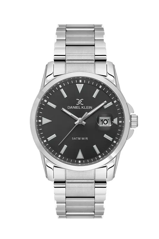 Stainless Steel Case & Black Dial Watch With Stainless Steel Bracelet - Silver sold by Edgars