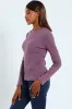 Long Sleeve Rib Crew Top - Plum sold by Edgars