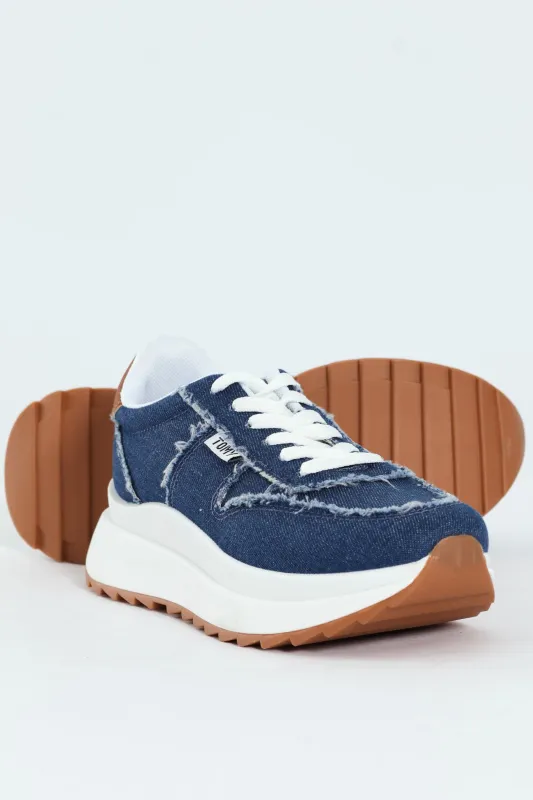 Tiana Retro Lace Up Sneaker - Denim sold by Edgars 