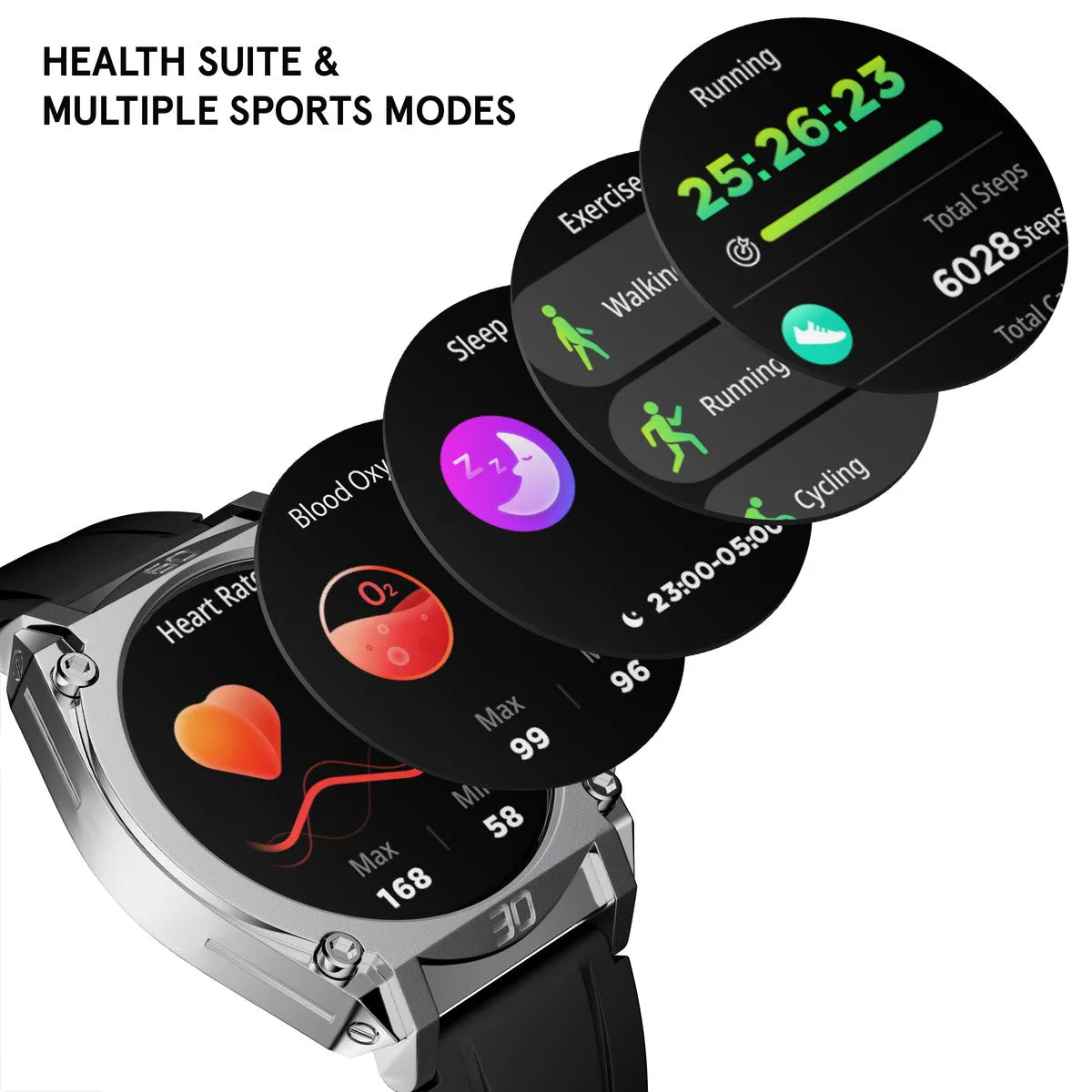 Stainless Steel Case & LED Screen Smart Watch With Rubber Strap - Black sold by Edgars product image thumbnail 4